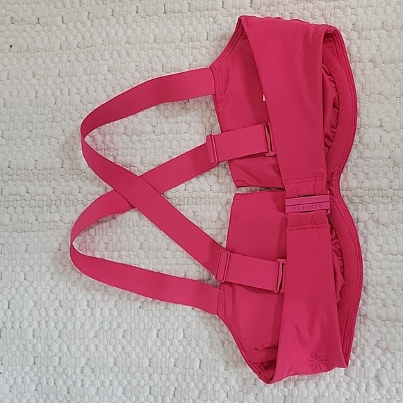 NWOT  Athleta size 36D/DD 32 A/ B SQUARE NECK V BRA CUP Swim TOP  Pink - Picture 4 of 10